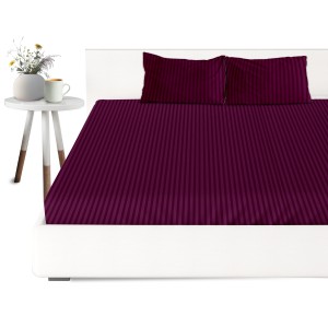 RainV® Purple Color Stripe Design Microfiber King Size Bedsheet (108"x108")