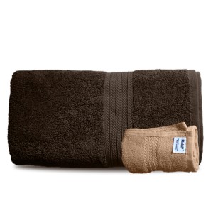 RainV® 2-Piece Set: Ultra Soft & Absorbent Cotton Bath Towels (150x75cm, 500 GSM) & Hand Towels (65x40cm, 400 GSM)